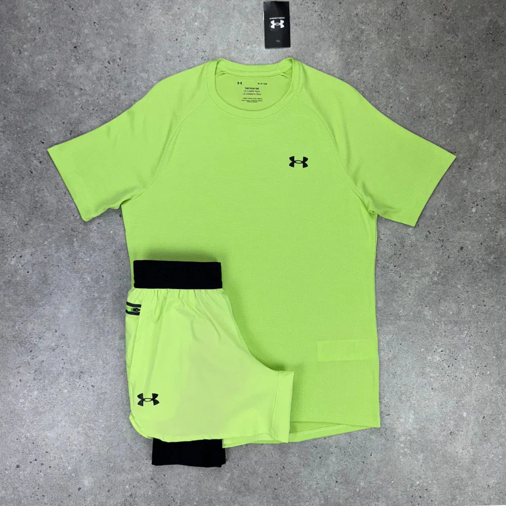 un arm short set - neon tech