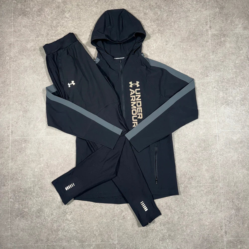 un/arm tech tracksuit - black grey