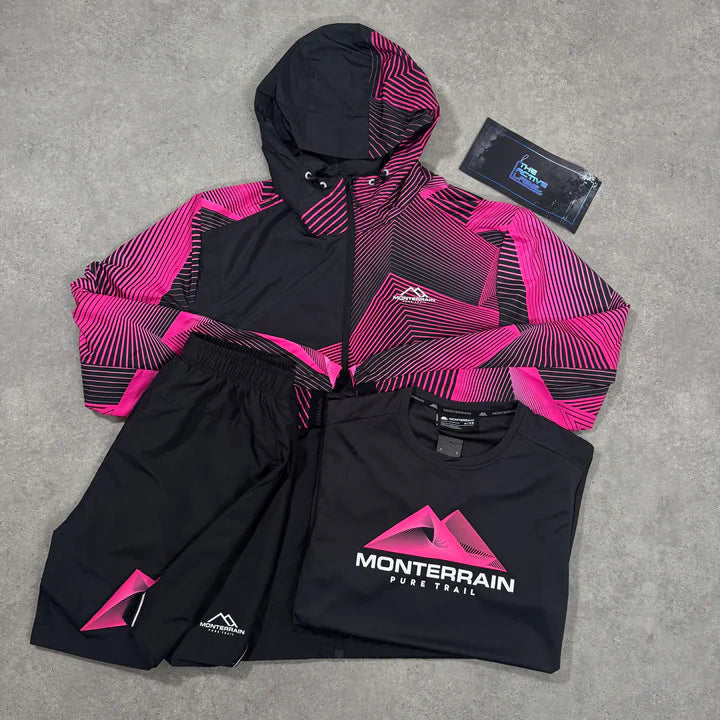mtrn pink glo set - tee/short/jacket