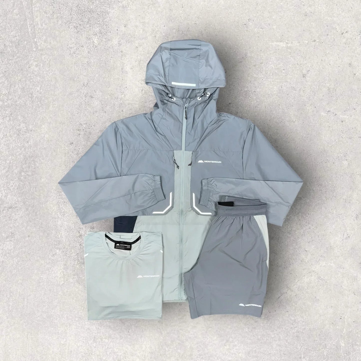 mtrn grey set - tee/short/jacket