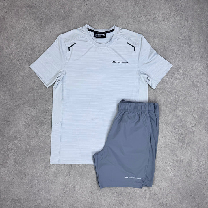 mtrn short set -white/grey