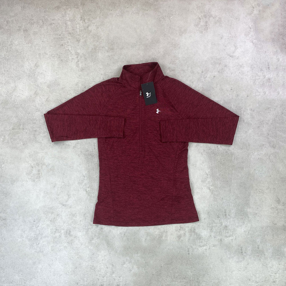 un arm tech 2.0 half zip burgundy women's