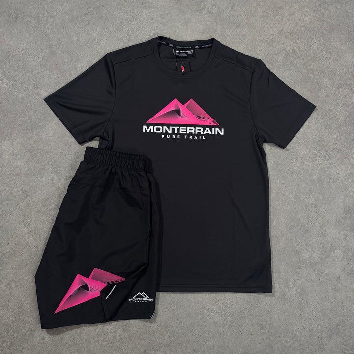 mtrn short set - pink black