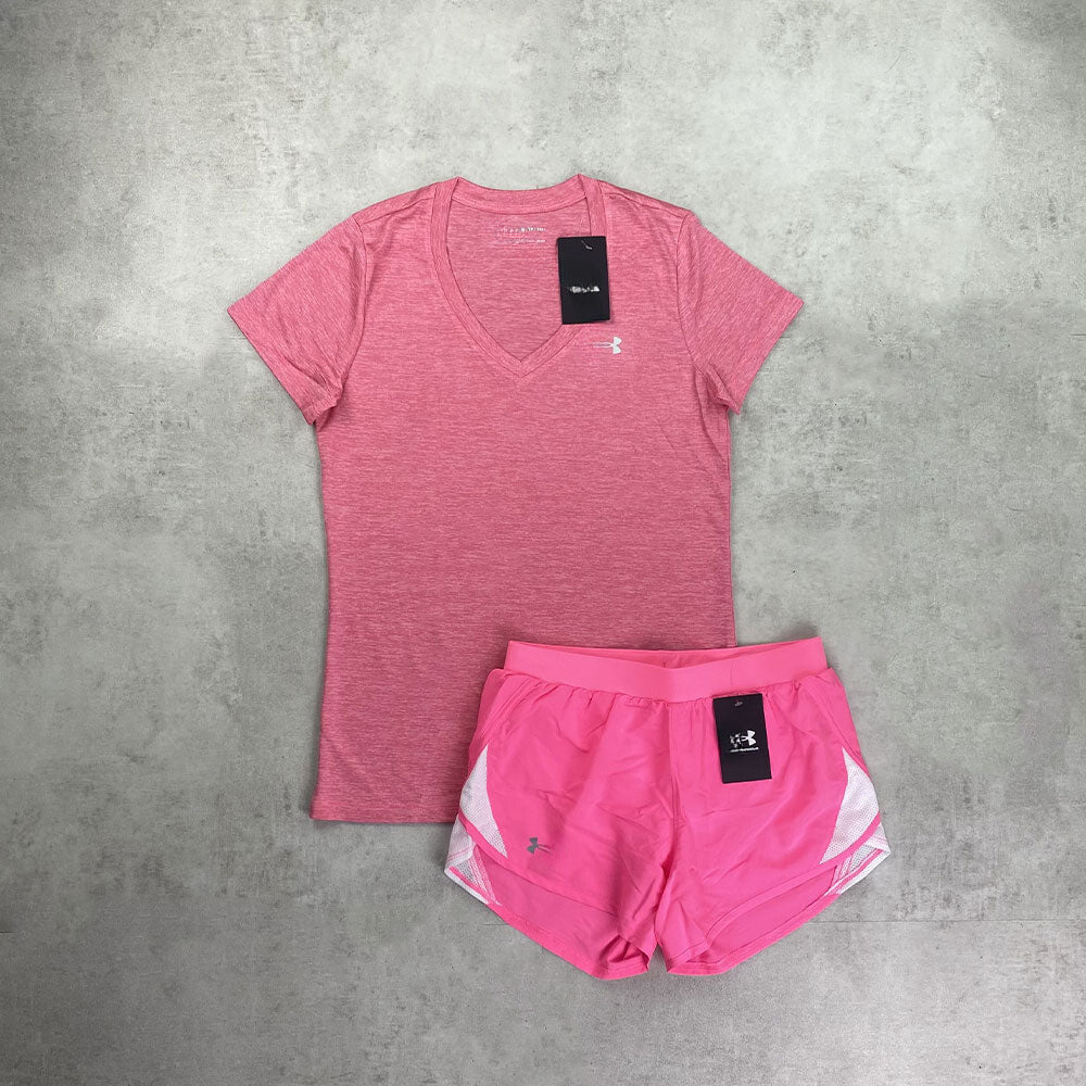 un arm t-shirt/ shorts pink set women's