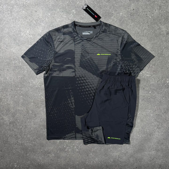 mtrn short set - lime/black