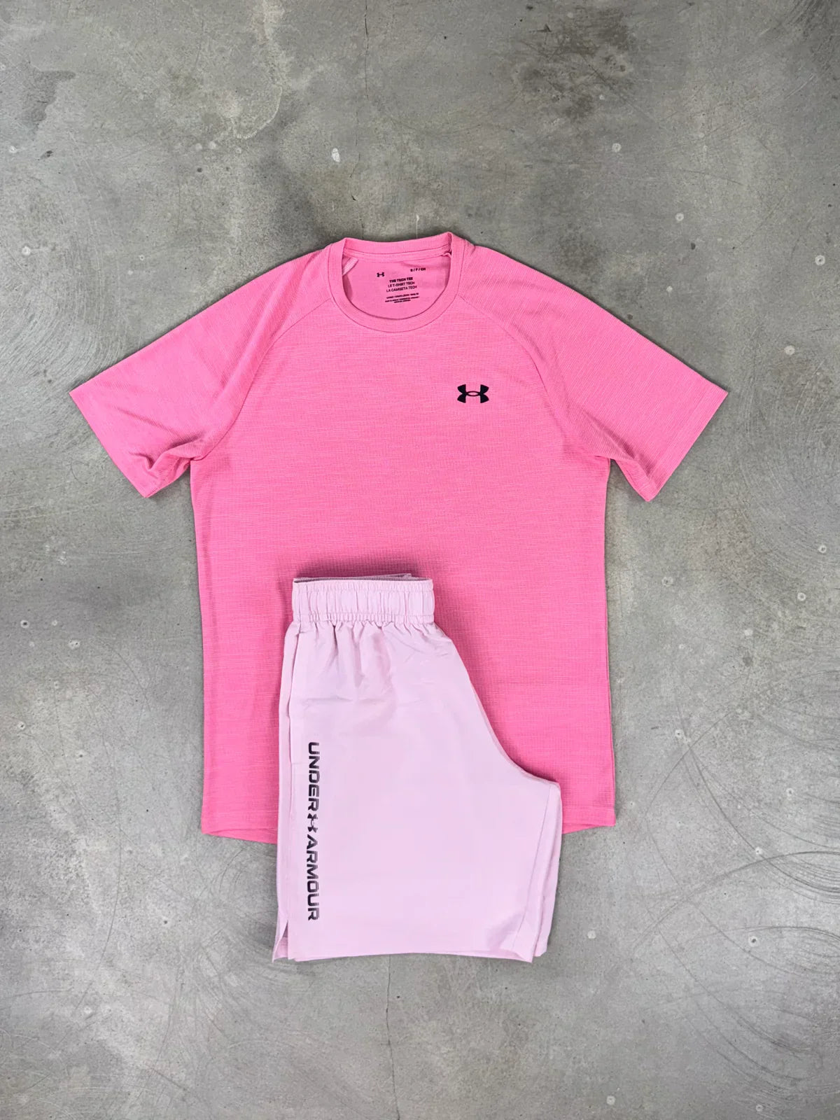 un/arm short set - baby pink