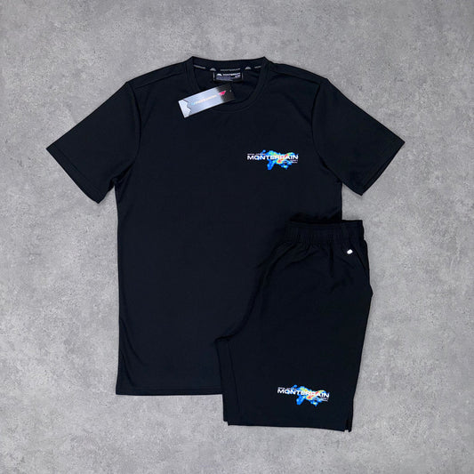 MTRN SHORT SET -BLACK/SKYBLUE