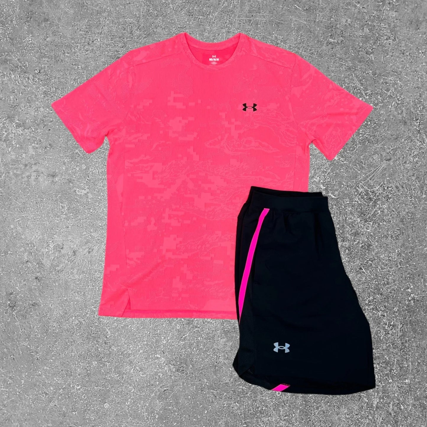 un/arm short set - pink/black