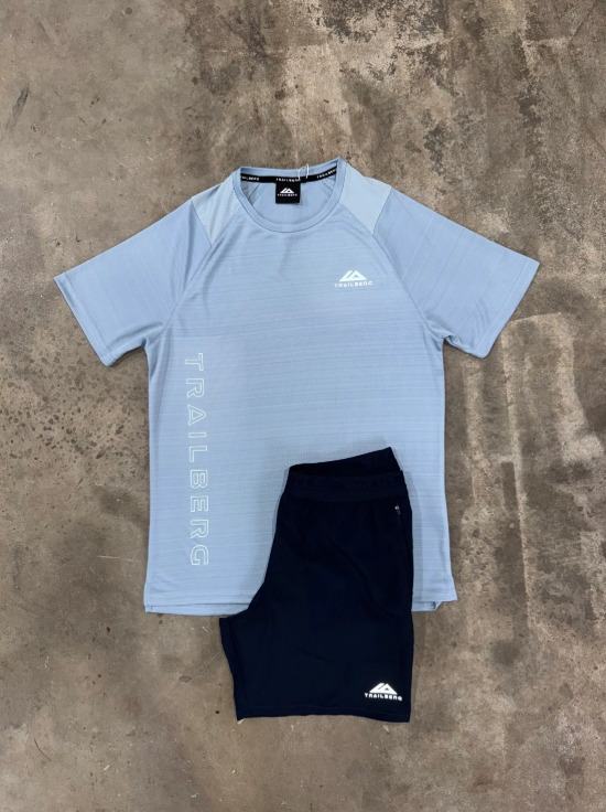 t-bg short set - grey blue/black