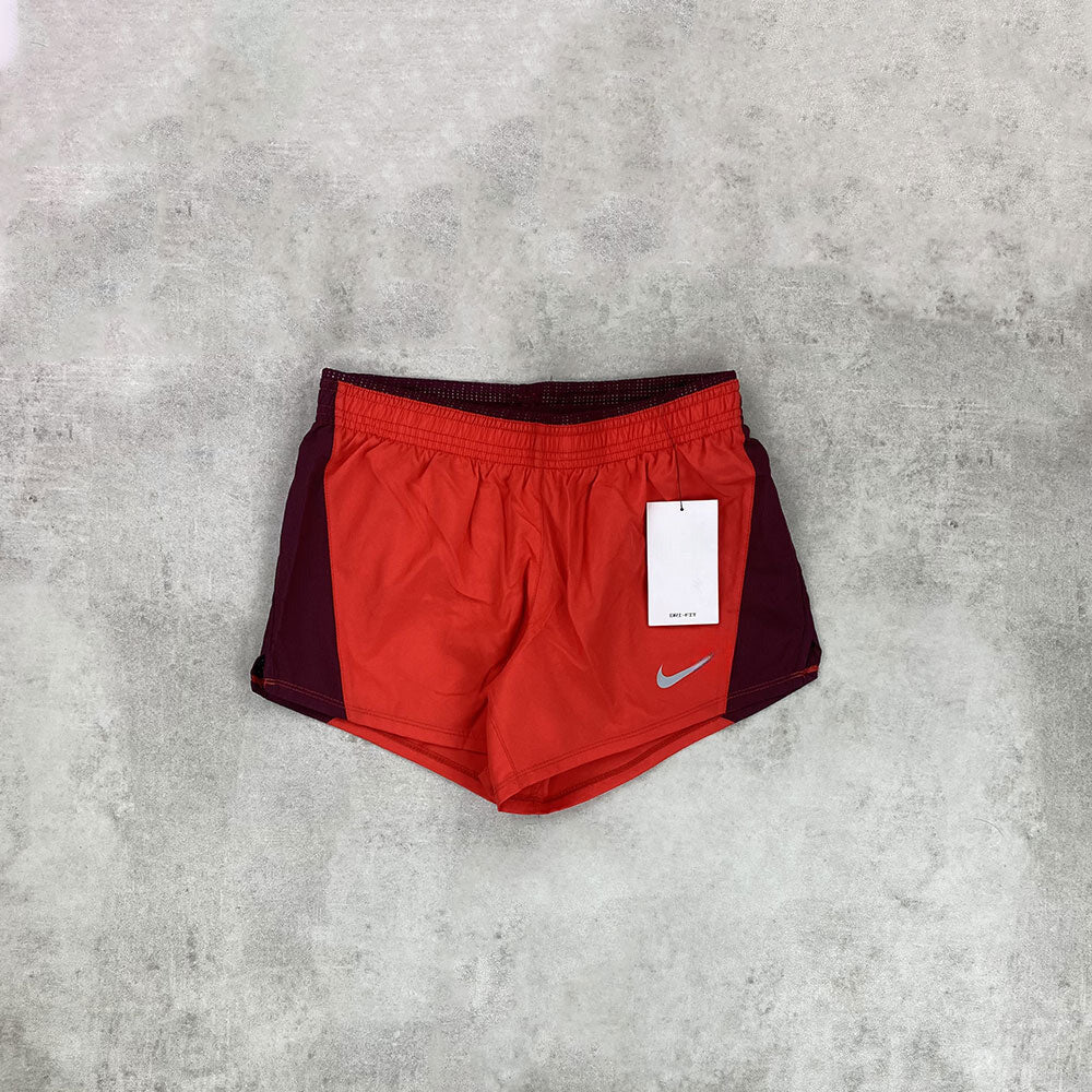 nke 10k running shorts red women's