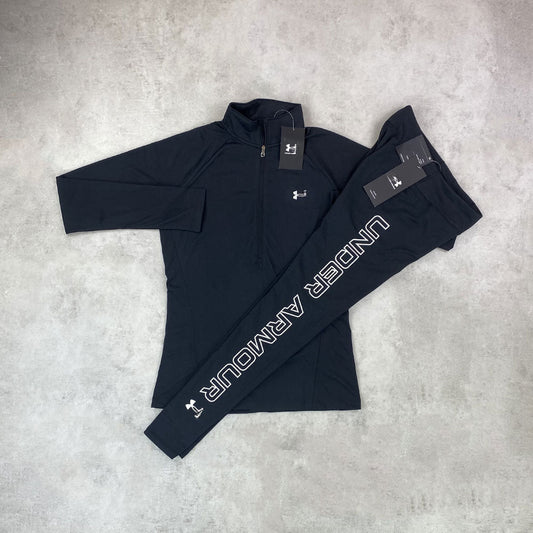 UN ARM Half Zip/ Wordmark Leggings Set Black Women's